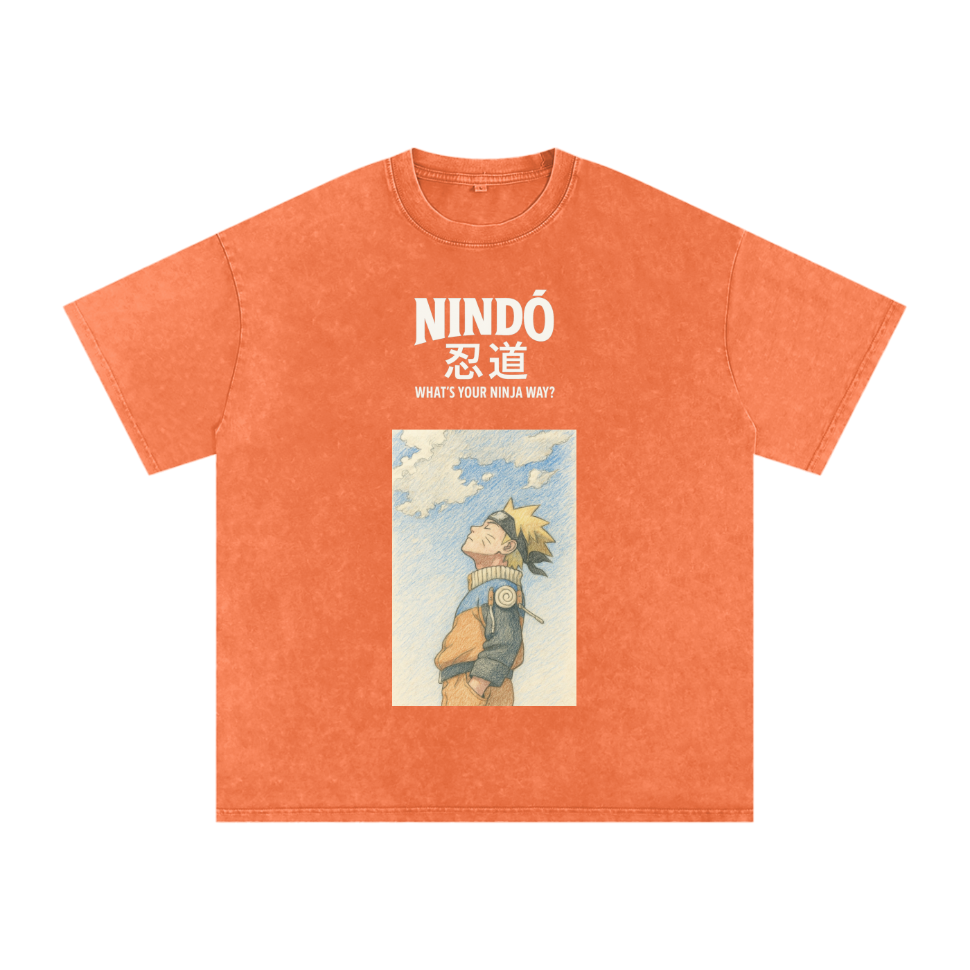 Nindō 忍道 Collection "Naruto" Acid Wash Oversize T-Shirt